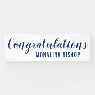 Casual Blue Typography Congratulations   Graduate Banner