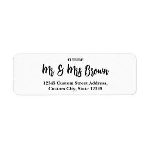 Casual Brush Script Wedding Return Address Label
