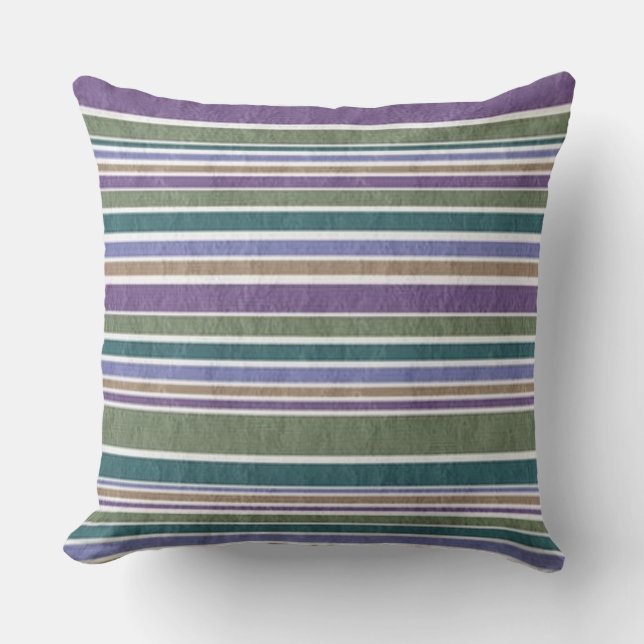 "CASUAL CABANA STRIPE" Fun Trending Colourful Cushion (Front)