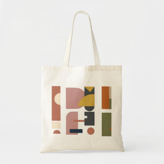 Casual Canva Tote Bag with Geometric Graphy
