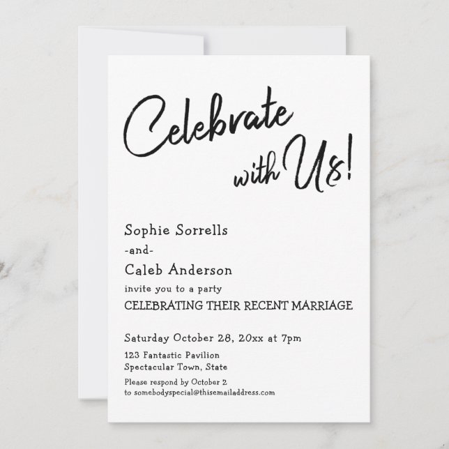 Casual Celebrate with Us! Simple Wedding Party Invitation (Front)