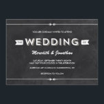 Casual Chalkboard Wedding Invitation<br><div class="desc">A fun,  casual chalkboard wedding invite with a stylish vintage vibe. Matching RSVP cards:</div>