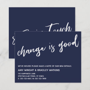 Casual Change is Good Navy Moving Announcement