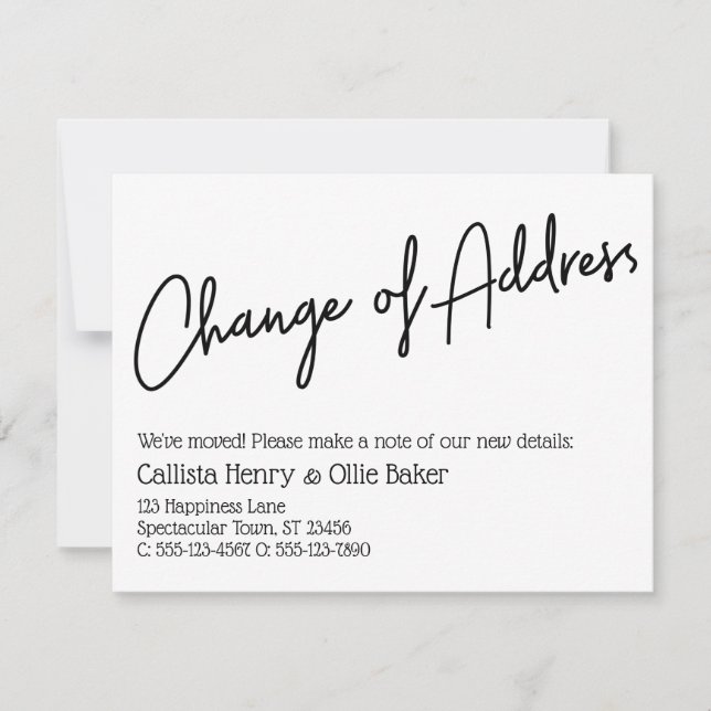 Casual Change of Address Simple Announcement (Front)