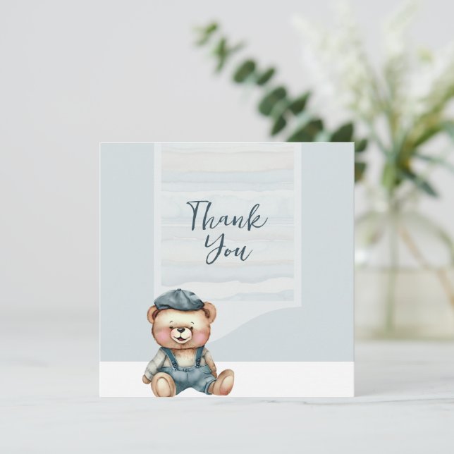 Casual Charming Bear Thank You Card (Standing Front)