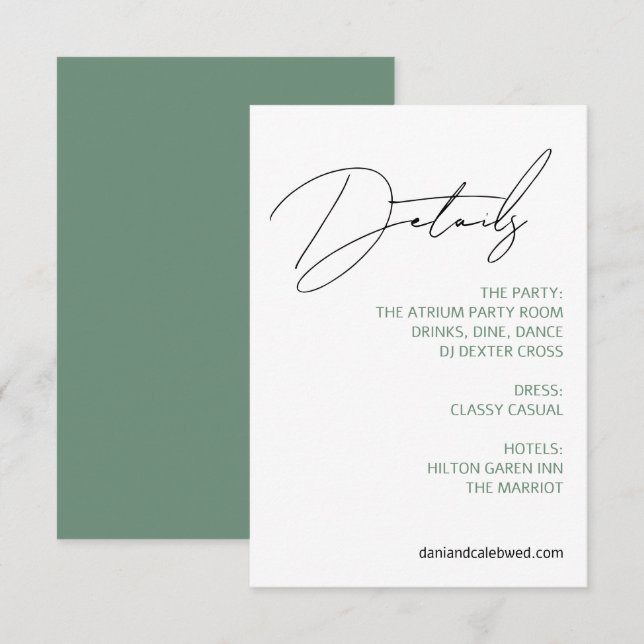 Casual Chic Handwriting Style Enclosure Card (Front/Back)