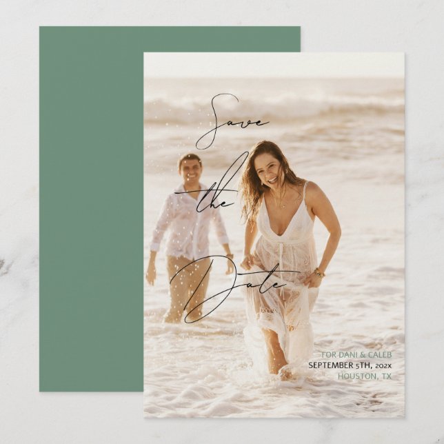 Casual Chic Handwriting Style Save The Date Invitation (Front/Back)