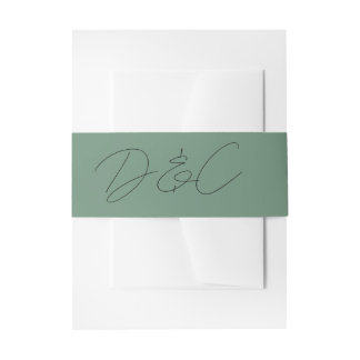 Casual Chic Handwriting Style Wedding Invitation Belly Band