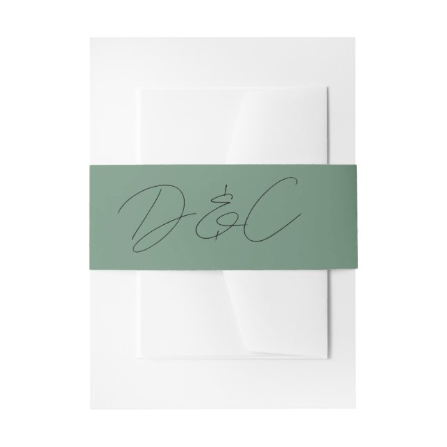 Casual Chic Handwriting Style Wedding Invitation Belly Band (Front Example)