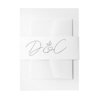 Casual Chic Handwriting Style Wedding Invitation Belly Band