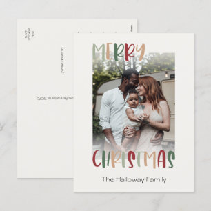 Casual Colorful Christmas Faded Photo Holiday Postcard