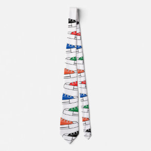 Casual Colourful Sneakers Unisex Neck Tie