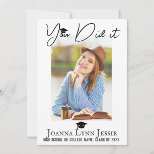 casual Congratulations script Graduate Photo Card