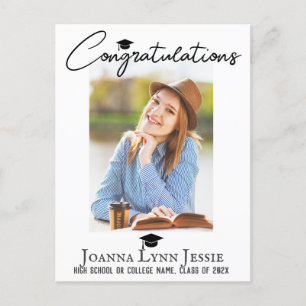 casual Congratulations script Graduate Photo Postcard