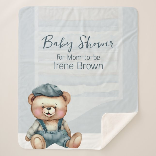 Casual Cosy Baby Shower Sherpa Blanket (Front)