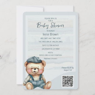 Casual Cosy Bear Baby Shower Invitation