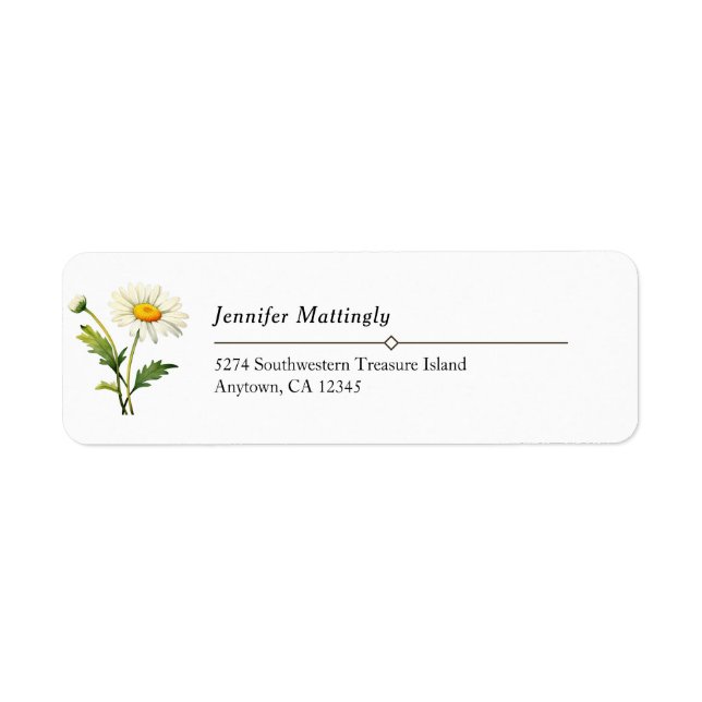 Casual Country Daisy Return Address Label (Front)