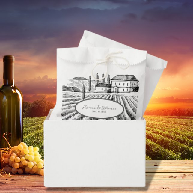 Casual Country Italy Vineyard Rustic Wedding Favour Bag (Creator Uploaded)