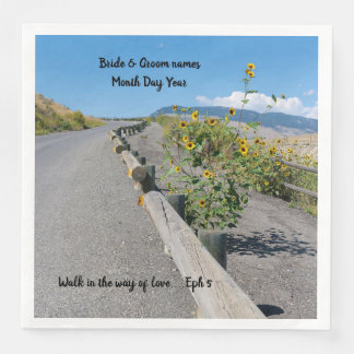 Casual country west mountain road flower table napkin