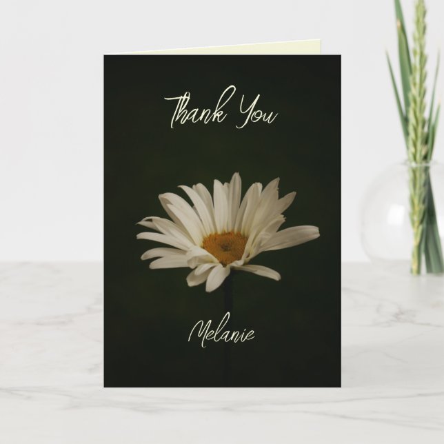 Casual Daisy Floral Photo Personalised  Thank You Card (Front)