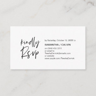 Casual Elegance, Black Script, RSVP respond Enclosure Card