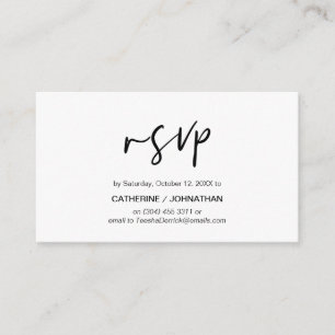 Casual Elegance, Black Script, RSVP respond Enclosure Card