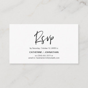 Casual Elegance, Black Script, RSVP respond Enclosure Card
