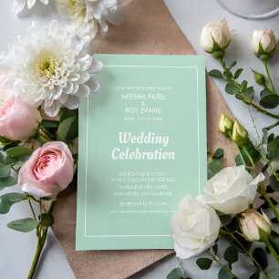 Casual Elegant Green Photo Wedding Invitation