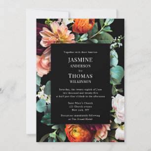 casual elegant romantic dutch florals  wedding invitation