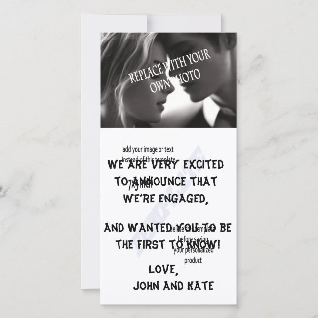 casual engagement announcement cards templates (Front)