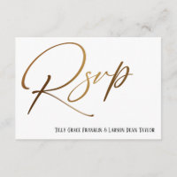 Casual Faux Gold Handwriting RSVP Song Request