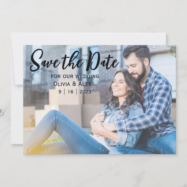Casual Flat Save The Date Card (Front)