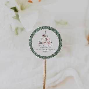 Casual Green A Very Merry Christmas Envelope Seals
