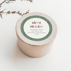 Casual Green Happy Holidays Envelope Seals