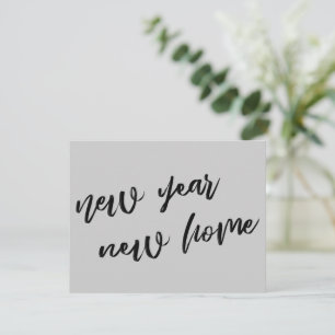 Casual Grey New Year New Home Announcement