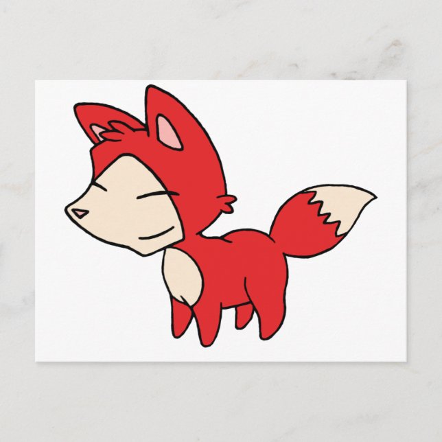 Casual Grinning Fox Postcard (Front)