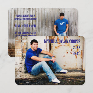 Casual Grunge - 3x5 Graduation Announcement