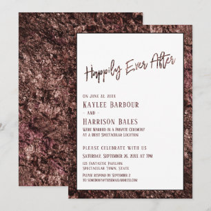 Casual Hand Happily Ever After Bold Rose Gold Invitation