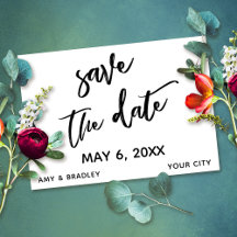 Casual Handwriting Black White Wedding Typography