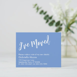 Casual Handwriting Blue I've Moved Announcement