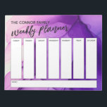 Casual Handwriting Purple Abastract Weekly Planner Notepad<br><div class="desc">This bold weekly planner has been set up with very basic elements that can all be edited... except for the header. The phrase "weekly planner" was rendered in a modern casual handwriting font and has been placed, as a graphic, at the top of the page. Use the template fields to...</div>