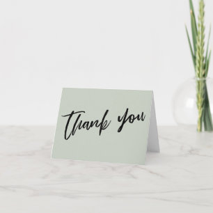 Casual Handwriting Simple Sage Green Wedding Thank You Card