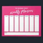 Casual Handwriting Simple Weekly Planner Raspberry Notepad<br><div class="desc">This versatile weekly planner has been set up with very basic elements that can all be edited... except for the header. The phrase "weekly planner" was rendered in a modern casual handwriting font and has been placed, as a graphic, at the top of the page. Use the template fields to...</div>