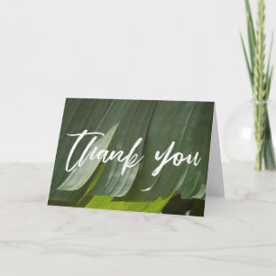 Casual Handwriting Thank You, Banana Leaf Photo Card