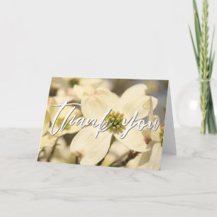 Casual Handwriting Thank You Dogwood Blossoms Card