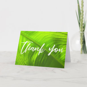 Casual Handwriting Thank You on Green Elephant Ear Card