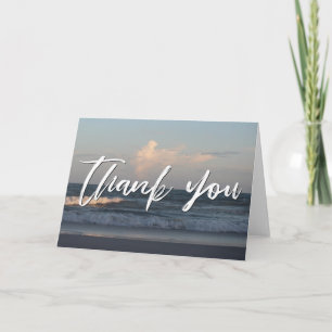 Casual Handwriting Thank You Topsail Beach Waters Card