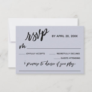 Casual Handwriting w/ Song Request Dusty Blue RSVP Card