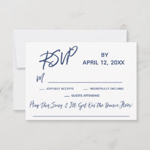 Casual Handwriting Wedding RSVP with Song Request