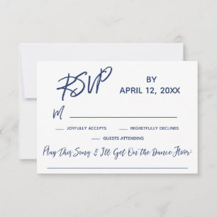 Casual Handwriting Wedding RSVP with Song Request Card